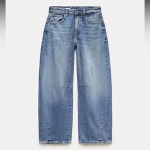 Zara Mid-Rise Blue Balloon Jeans NWT